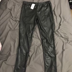 NWT Black pleather leggings